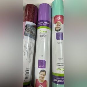 Cricut Glitter Iron-On Silver plus storage bin